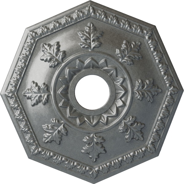 Ekena Millwork Nottingham Ceiling Medallion (Fits Canopies up to 4 5/8"), 18"OD x 3 1/2"ID x 1 1/2"P, Platinum CM18NTPLS - main